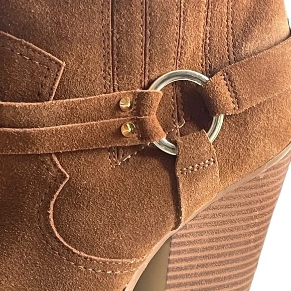 Aldo Suede Booties Brends Buckle Detail Brown Suede Size 10 EUC Worn Once - Picture 6 of 12